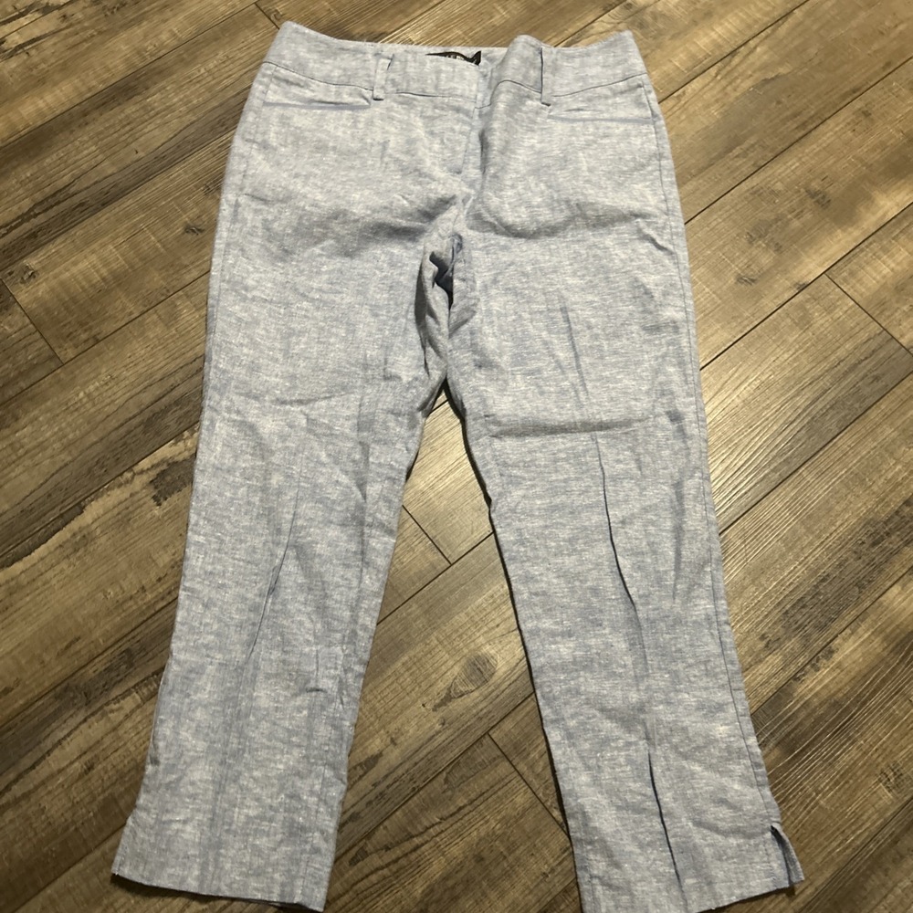 7th Avenue Design Studio NY&C Pants Womens 4 Linen Blend Straight Leg Crop Leg